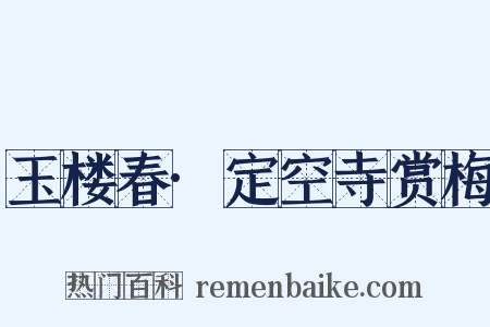 玉楼春·定空寺赏梅是什么意思的图片